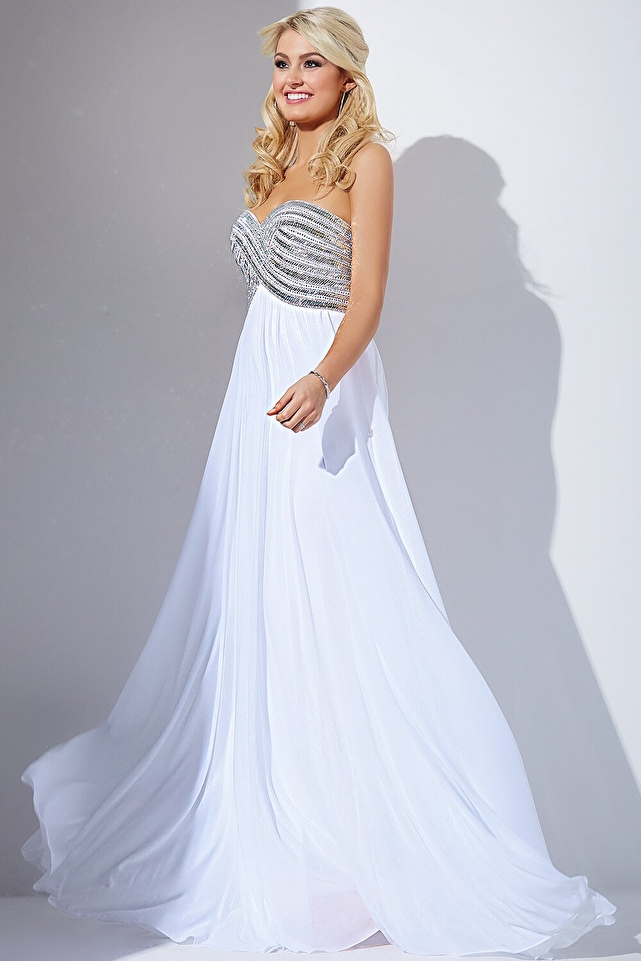 White Sweetheart Neckline Prom Dress JVN30012