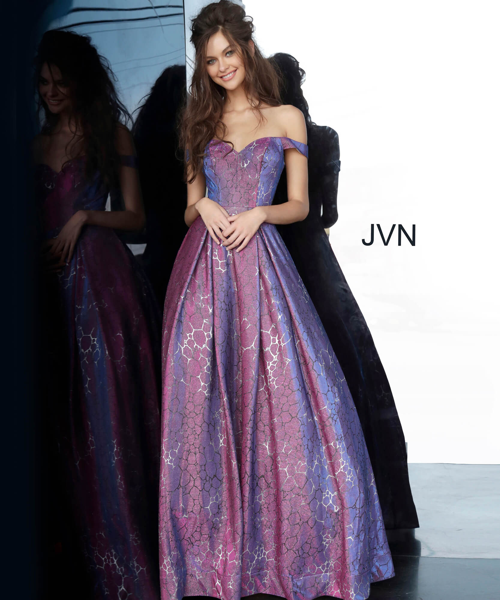purple dress prom