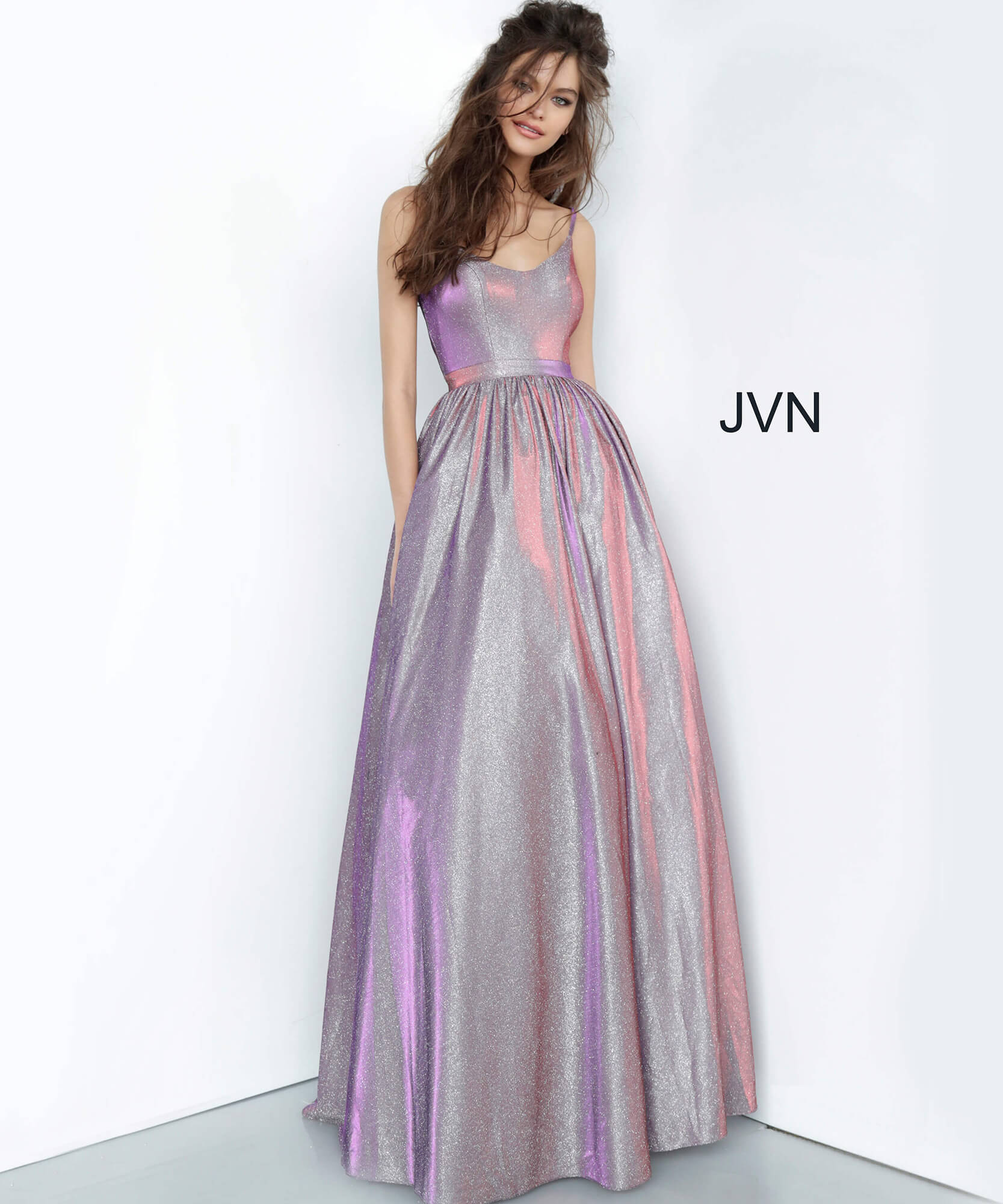 purple strapless prom dress