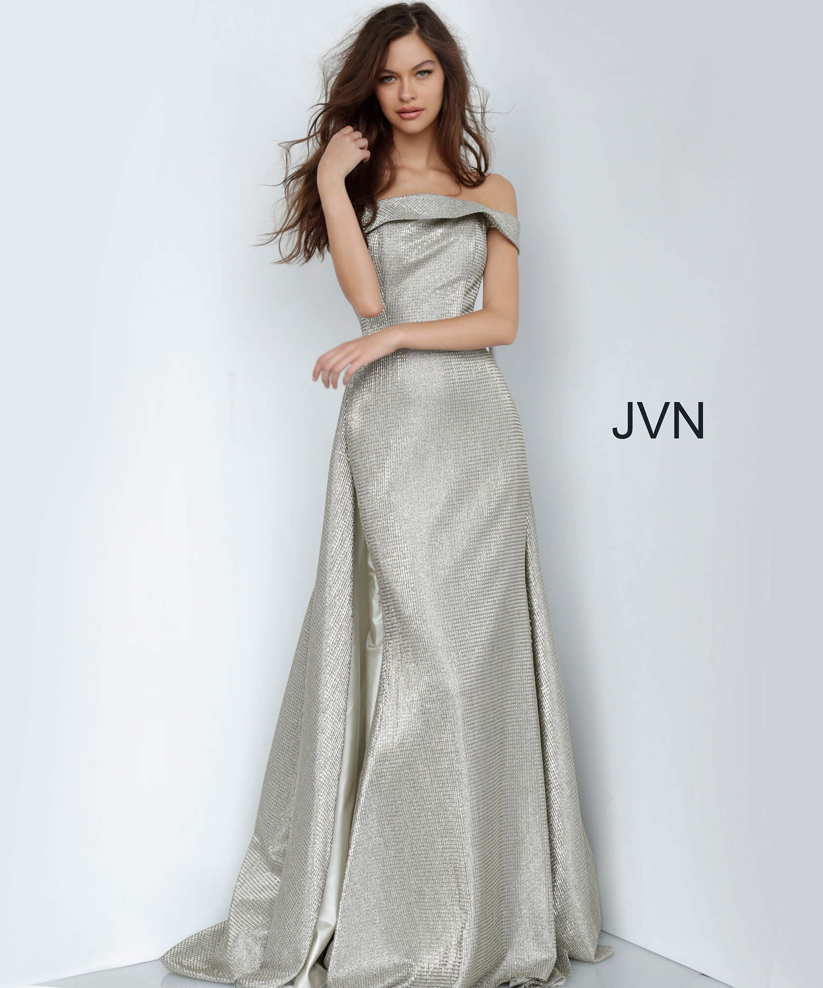 light silver dress