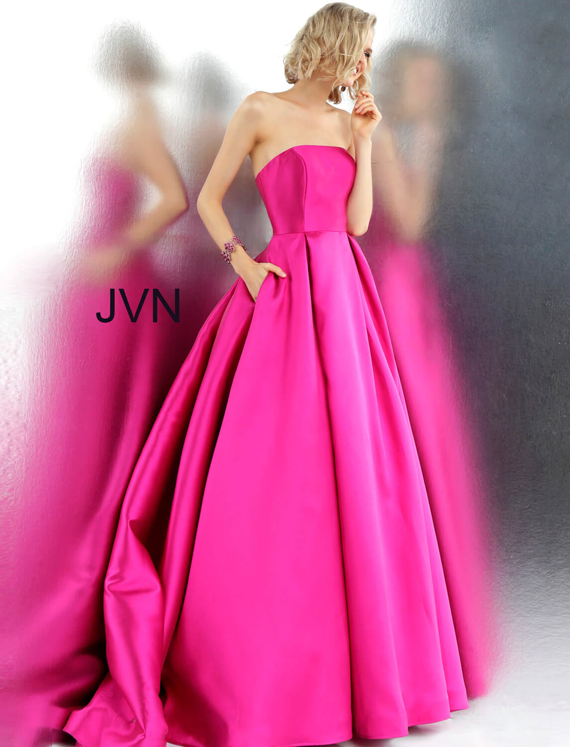 fuchsia strapless dress