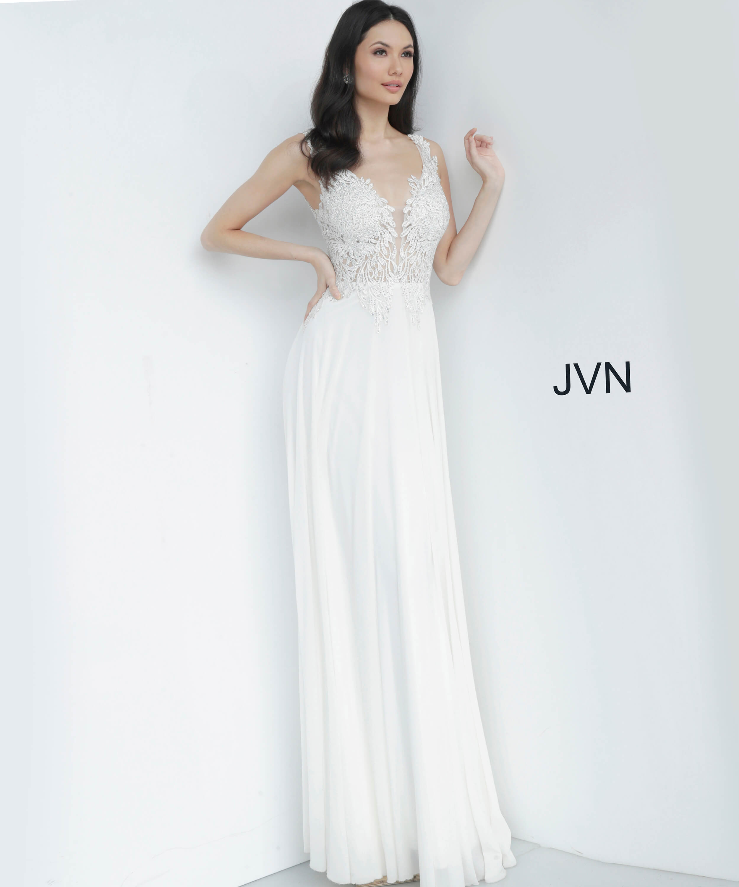 embellished white gown